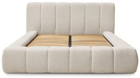 Letto matrimoniale imbottito beige contenitore e rete inclusi 180x200 cm Denali - Bobochic Paris