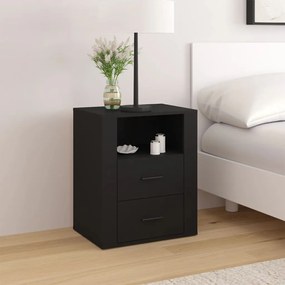 Comodino Nero 50x36x60 Cm İn Legno Multistrato /