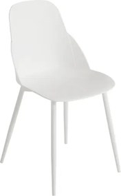 Sedia in polipropilene Bianco con gambe in metallo - MILA 2 sedie