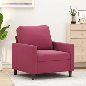Poltrona Rosso Vino 60 Cm Velluto /