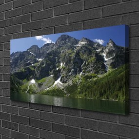Quadro su tela Montagna del paesaggio del lago della foresta 100x50 cm