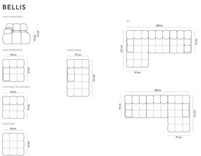 Divano in velluto verde 285 cm Bellis - Micadoni Home
