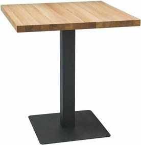 Tavolo Puro laminato in rovere naturale e metallo nero – 70x70x76 cm