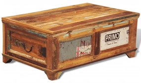 Tavolino da caffè con stoccaggio vintage in legno di recupero