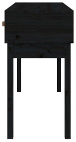 Tavolo consolle nero 114x40x75 cm in legno massello di pino