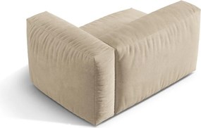 Parte divano componibile beige (con penisola a destra) con rivestimento in velluto Martina – Micadoni