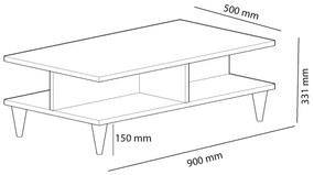 Tavolino DIAMOND marrone/nero