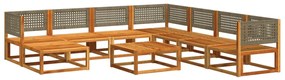 Set divano giardino 9 pz con cuscini legno massello di acacia