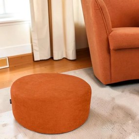 Pouf Tondo Dante L70 cm in Tessuto Antimacchia ARANCIO