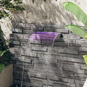 Sfioratore A Cascata Con Led Rgb Acciaio Inox 45 Cm /