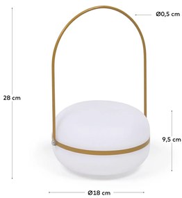 Kave Home - Lampada da tavolo Tea in polietilene e metallo con finitura senape