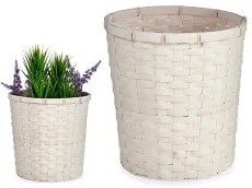 Vaso Bianco PVC Bambù 25 x 24 x 25 cm