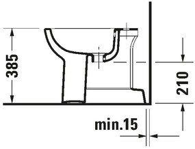 Duravit 22371000002 - Bidet a pavimento D-CODE 35,5x52,5 cm ceramica/bianco lucido