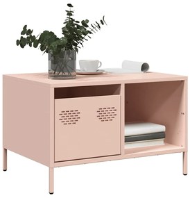 Tavolino Rosa 68,5x50x43,5 Cm İn Acciaio Laminato A Freddo /