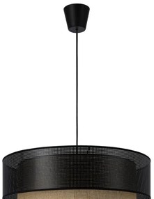 Lampada a sospensione BORHO con cavo 1xE27/60W/230V nero/iuta