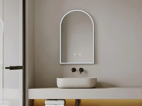 Specchio per bagno ovale ad arco - Antiappannante - a LED - L50 x H80 cm - ARCADI