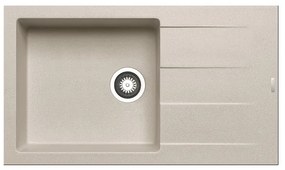 Lavello integrato 1 vasca con gocciolatoio laterale destro o sinistro PYRAMIS Athlos granito L 50 x L 86 cm beige