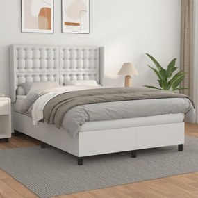 Giroletto A Molle Con Materasso Bianco 140x200 Cm İn Similpelle /