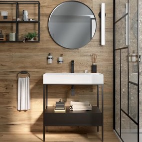 Rubinetto per lavabo a canna media Studio nero opaco SENSEA H 16 cm