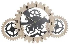 Orologio da Parete DKD Home Decor Naturale Nero MDF Ingranaggi (70 x 4 x 45 cm)
