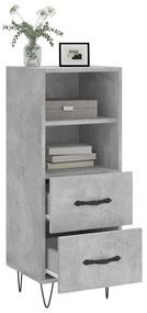 Credenza grigio cemento 34,5x34x90 cm in legno multistrato