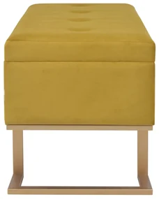Panca con vano portaoggetti 105 cm senape in velluto