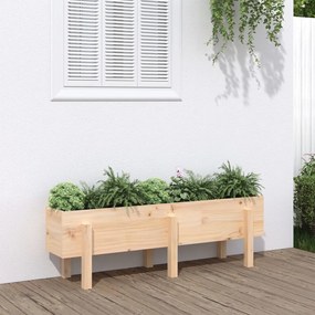 Fioriera Rialzata Da Giardino 121x30x38 Cm Legno Massello Pino /