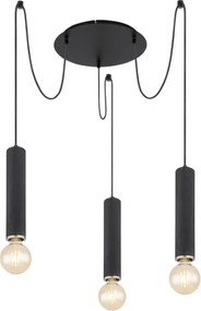 Globo 15499-3H - Lampadario a sospensione con filo MARION 3xE27/60W/230V legno nero