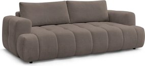 Divano grigio tortora allungabile e con contenitore rivestito in ciniglia 251 cm Fuji – Bobochic Paris