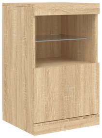 Credenza con luci led rovere sonoma 41x37x67 cm