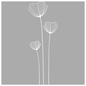 Adesivo per porta della doccia Fiori di papavero, 185 x 55 cm - Ambiance