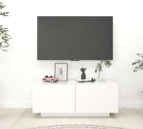 Mobile tv bianco lucido 100x35x40 cm in truciolato