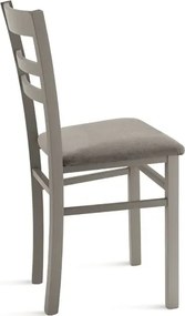 Sedia imbottita in tessuto Grigio Chiaro e sruttura in legno HOLLY 2 sedie