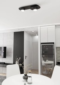 Lampada da soffitto in acciaio STILO 2 nera da interno 2xGX53