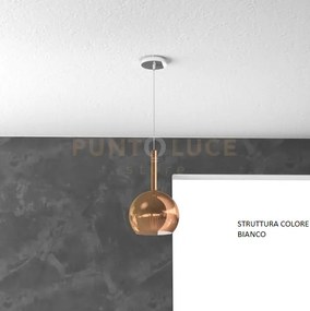 Sosp. bianco 1 luce piccola rame 1155bi-sp-ra