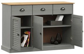 Credenza Cassetti VIGO 113x40x75 cm Legno Massello Pino Grigio