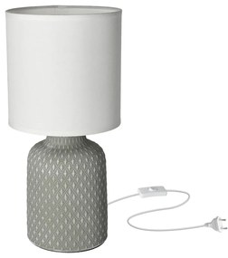 Lampada da tavolo grigia con paralume in tessuto (altezza 32 cm) Iner - Candellux Lighting