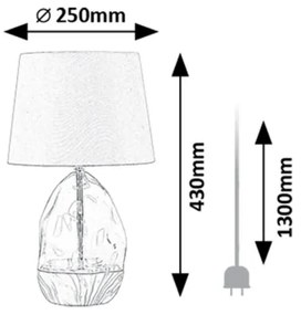 Rabalux 74228 - Lampada da tavolo APOLONIA 1xE27/40W/230V grigio