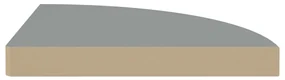 323923  floating corner shelves 2 pcs grey 35x35x3,8 cm mdf