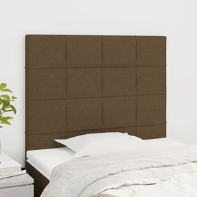 Testiera 2 Pz Marrone Scuro 80x5x78/88 Cm İn Tessuto /