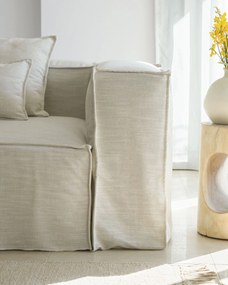 Kave Home - Fodera per cuscino Blok in lino bianco 30 x 50 cm