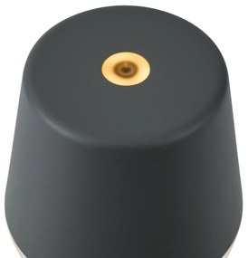 Lampada da tavolo grigio scuro con LED IP65 ricaricabile con stazione di ricarica - Bass