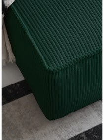 Divano letto angolare in velluto a coste verde scuro Brave Dave - Miuform