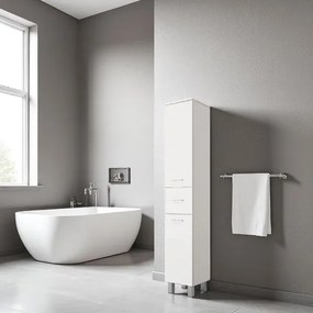 Colonna singola a terra GAIA con 2 ante e 1 cassetto H195 Bianco Lucido