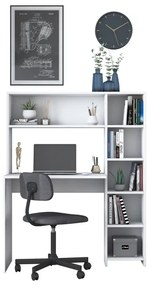 Tavolo da lavoro con mensola RANI 113,2x141,8 cm bianco