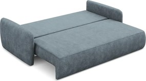 Divano blu polveroso allungabile/con contenitore con rivestimento in ciniglia 218 cm Lilo – Makamii