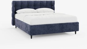 RAGNAR letto imbottito con vano contenitore e testiera capitonné avvolgente - elegante tessuto certificato Oeko-Tex®