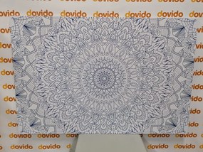 Stampa su tela – Mandala decorativa dettagliata in blu