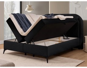 Letto boxspring nero con contenitore 200x200 cm Ornes – Ropez