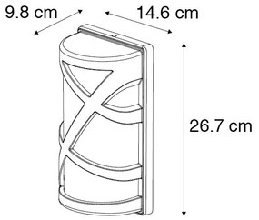 Lampada da parete per esterni moderna nera IP44 - Suzie